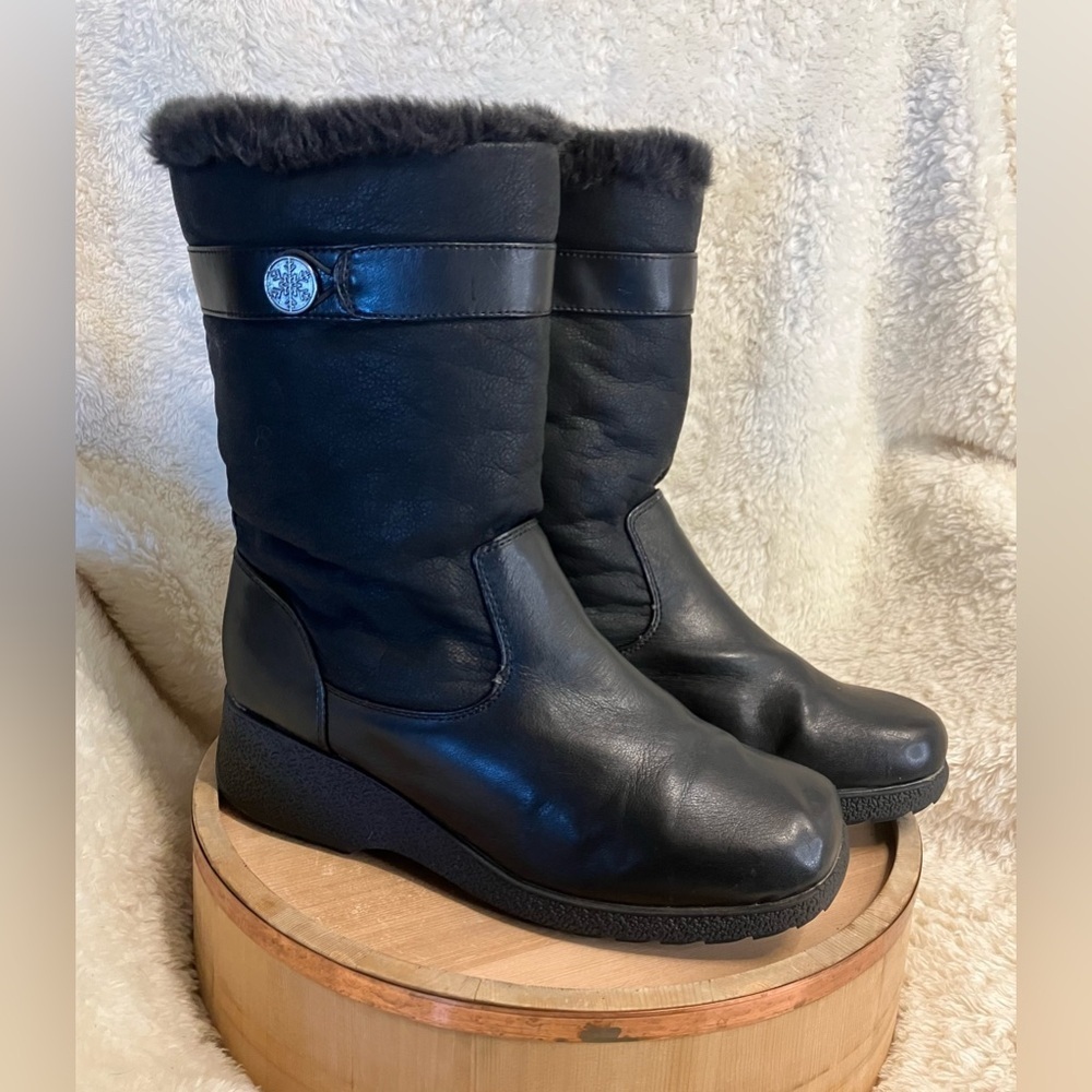 Weathermates Khombu Vegan Leather Faux Fur Boot Size 11M